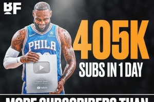 流量太夸张！詹姆斯YouTube开通仅1天 订阅数已超过26支NBA球队