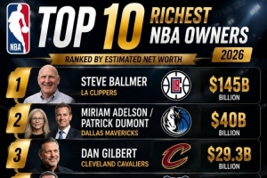 2026年最富有NBA老板前10：鲍尔默1450亿美元断档第一