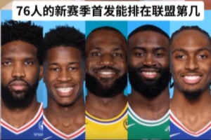 马健：76人首发实际战力在联盟坐二望一 只有雷霆能与之竞争