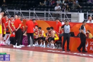 三节结束中国男篮71-42领先巴林男篮 第三节25-13净胜12分