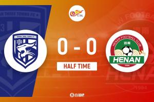半场-三镇暂0-0河南 王上源中柱徐浩峰解围失误险送礼
